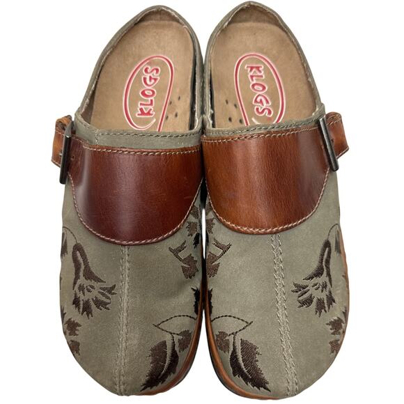 KLOGS Austin Taupe Suede Tapestry Clog, Women's Size 7 - Picture 1 of 13